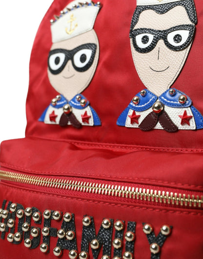 Dolce & Gabbana Embellished Red Backpack with Gold Detailing - Sandy Store ByNet