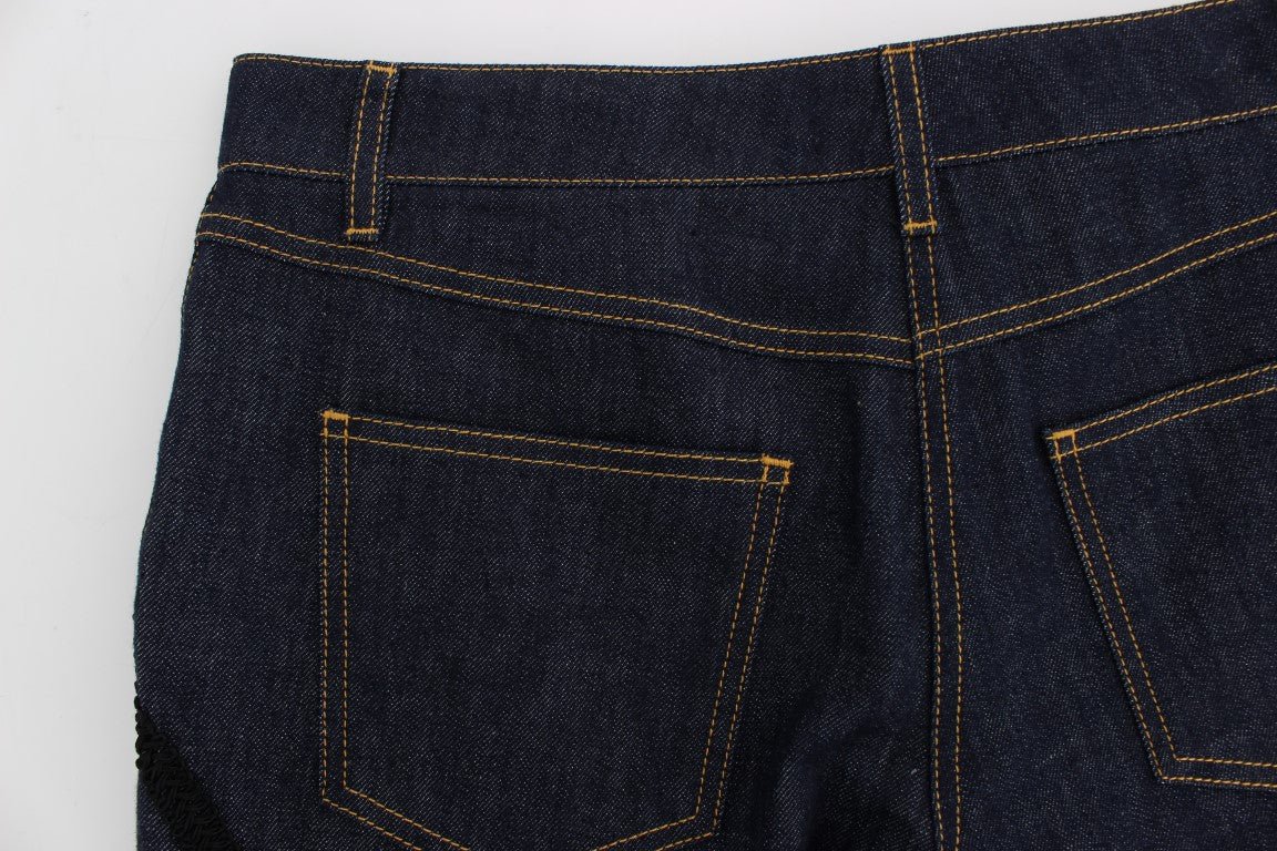 Dolce & Gabbana Embroidered Capri Jeans for Elegant Styling - Sandy Store ByNet