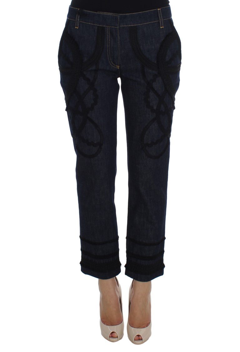 Dolce & Gabbana Embroidered Capri Jeans for Elegant Styling - Sandy Store ByNet