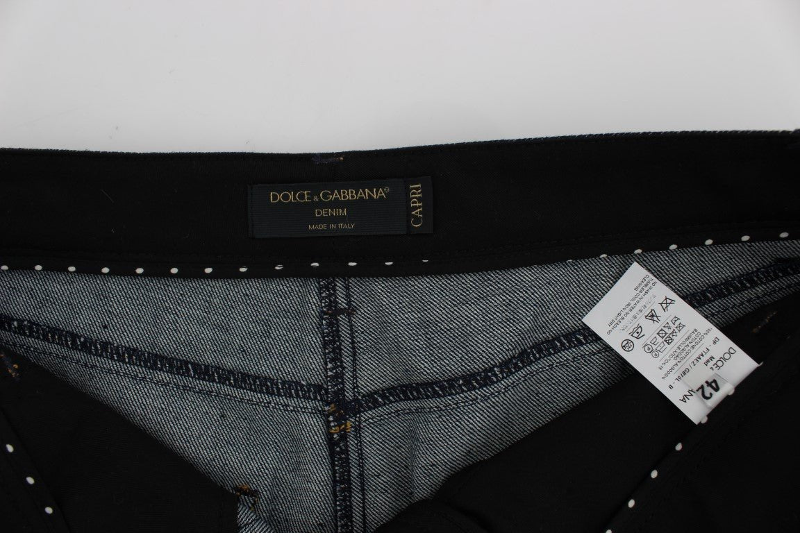 Dolce & Gabbana Embroidered Capri Jeans for Elegant Styling - Sandy Store ByNet