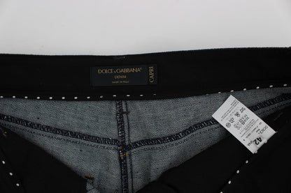 Dolce & Gabbana Embroidered Capri Jeans for Elegant Styling - Sandy Store ByNet