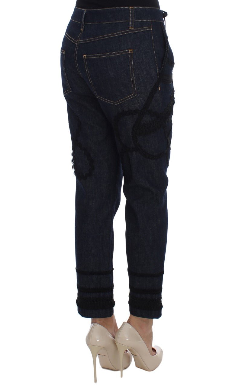 Dolce & Gabbana Embroidered Capri Jeans for Elegant Styling - Sandy Store ByNet