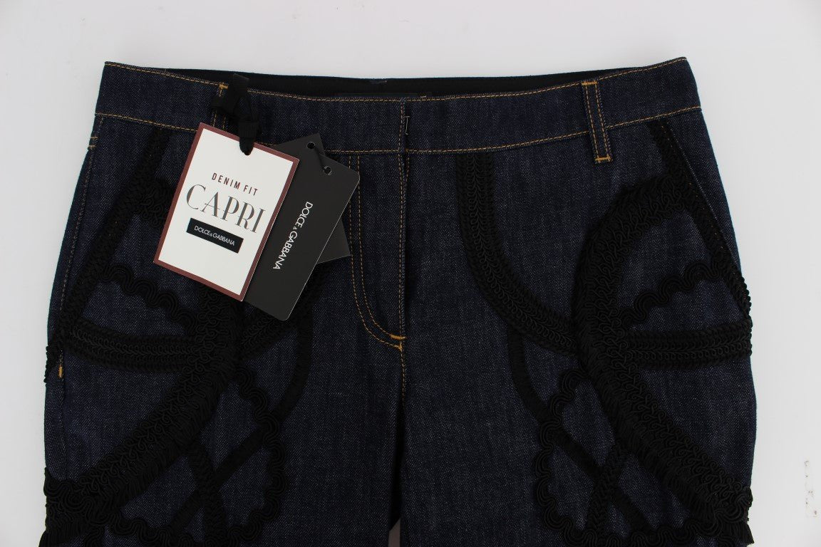 Dolce & Gabbana Embroidered Capri Jeans for Elegant Styling - Sandy Store ByNet