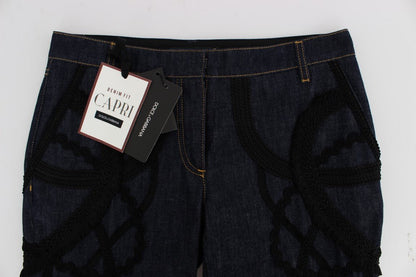 Dolce & Gabbana Embroidered Capri Jeans for Elegant Styling - Sandy Store ByNet