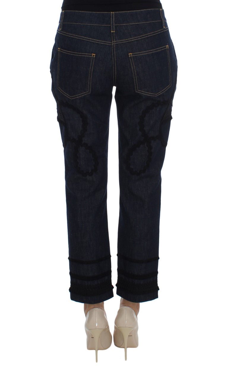 Dolce & Gabbana Embroidered Capri Jeans for Elegant Styling - Sandy Store ByNet