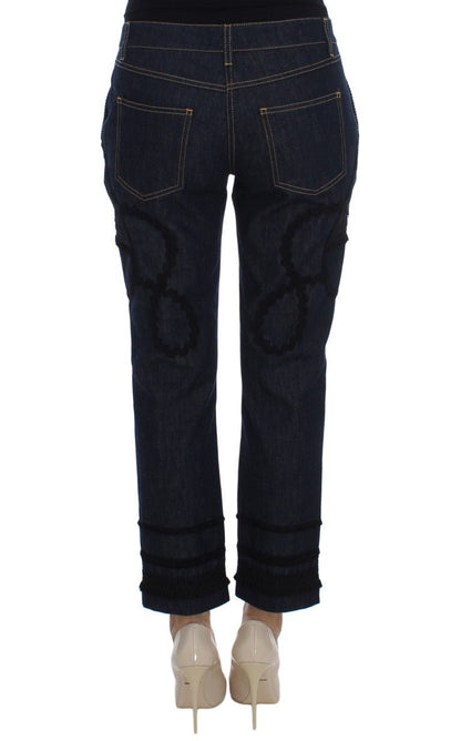 Dolce & Gabbana Embroidered Capri Jeans for Elegant Styling - Sandy Store ByNet