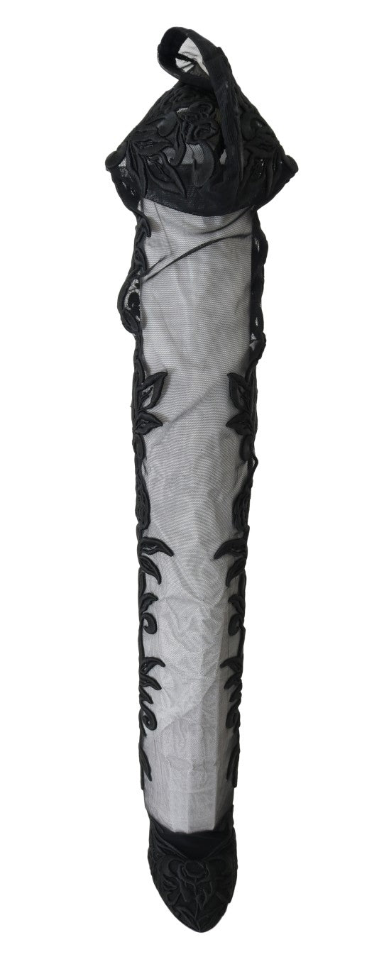 Dolce & Gabbana Embroidered Floral Over - Knee Boots - Sandy Store ByNet