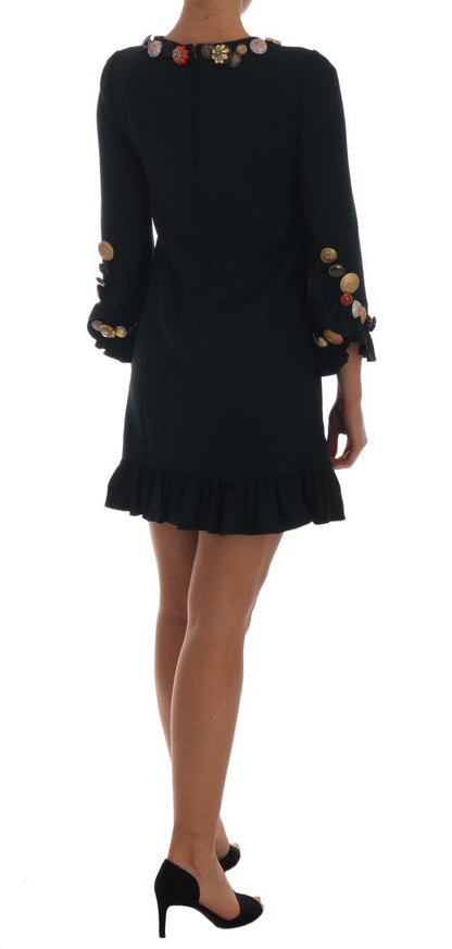 Dolce & Gabbana Emerald Crystal Embellished A - Line Dress - Sandy Store ByNet