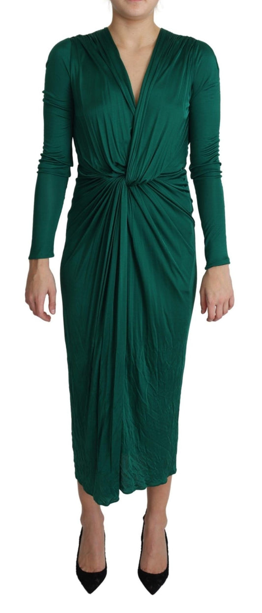 Dolce & Gabbana Emerald Elegance Bodycon Midi Dress - Sandy Store ByNet