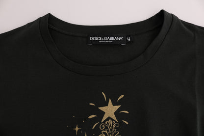 Dolce & Gabbana Emerald Green Cotton Tee with 2017 Print - Sandy Store ByNet