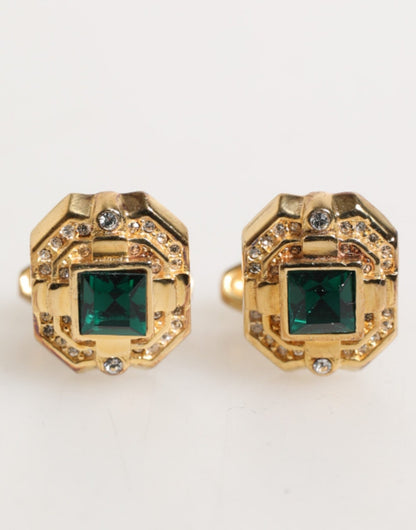 Dolce & Gabbana Emerald Green Crystal Gold Tone 925 Sterling Accessory Cufflink – par Dolce & Gabbana | Disponible sur Sandy Store ByNet