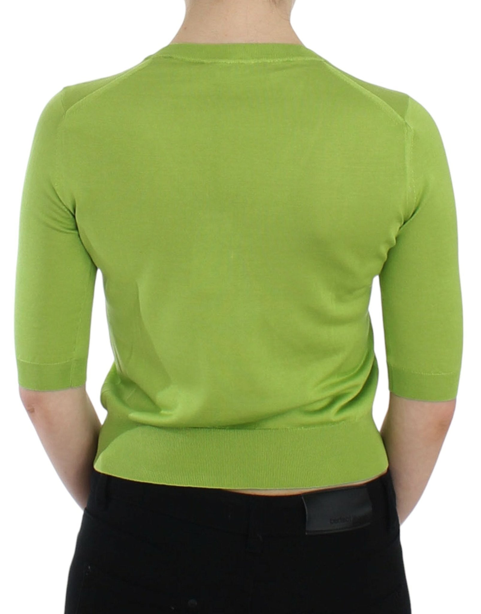 Dolce & Gabbana Emerald Green Wool V - Neck Pullover - Sandy Store ByNet