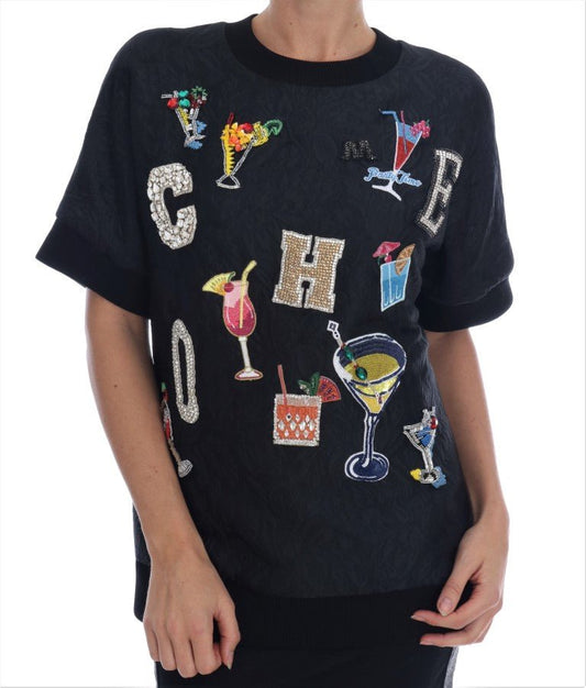 Dolce & Gabbana Enchanted Crystal Embellished Black Sweater - Sandy Store ByNet