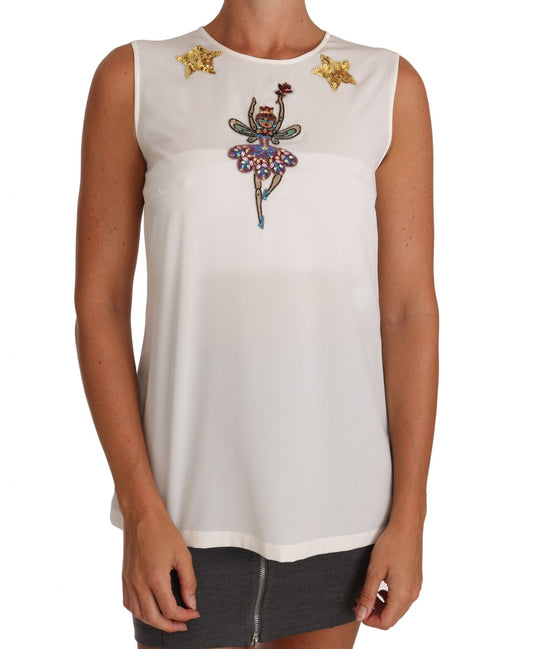 Dolce & Gabbana Enchanted Crystal - Embellished Silk Blouse - Sandy Store ByNet