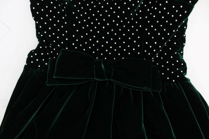 Dolce & Gabbana Enchanted Emerald Velvet Crystal Maxi Dress - Sandy Store ByNet