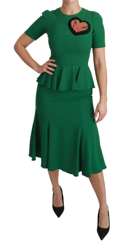 Dolce & Gabbana Enchanted Green Mermaid Midi Dress - Sandy Store ByNet