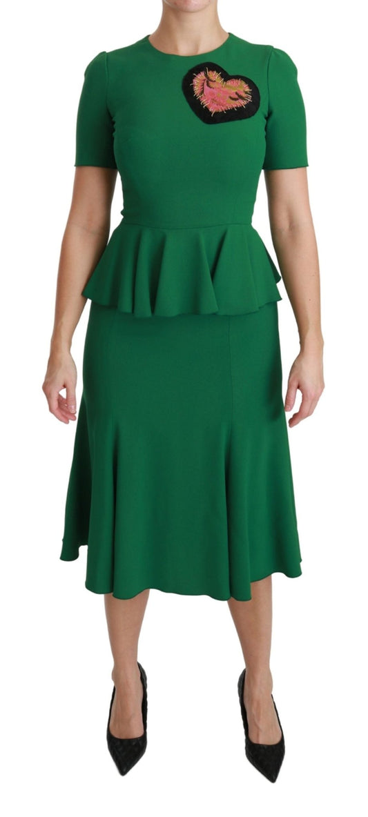 Dolce & Gabbana Enchanted Green Mermaid Midi Dress - Sandy Store ByNet