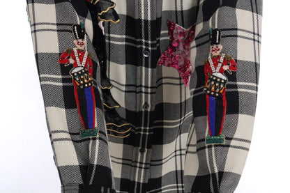 Dolce & Gabbana Enchanted Sequin Checkered Wool Shirt - Sandy Store ByNet