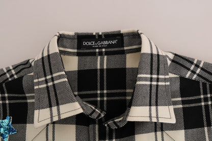 Dolce & Gabbana Enchanted Sequin Checkered Wool Shirt - Sandy Store ByNet