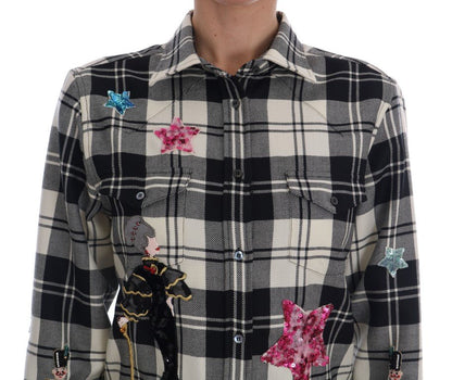 Dolce & Gabbana Enchanted Sequin Checkered Wool Shirt - Sandy Store ByNet