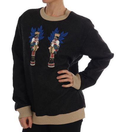 Dolce & Gabbana Enchanted Sequined Black Brocade Sweater - Sandy Store ByNet