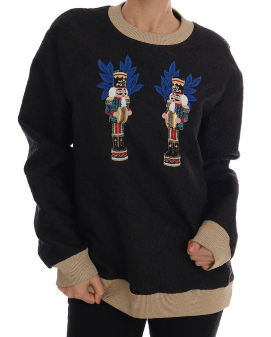 Dolce & Gabbana Enchanted Sequined Black Brocade Sweater - Sandy Store ByNet