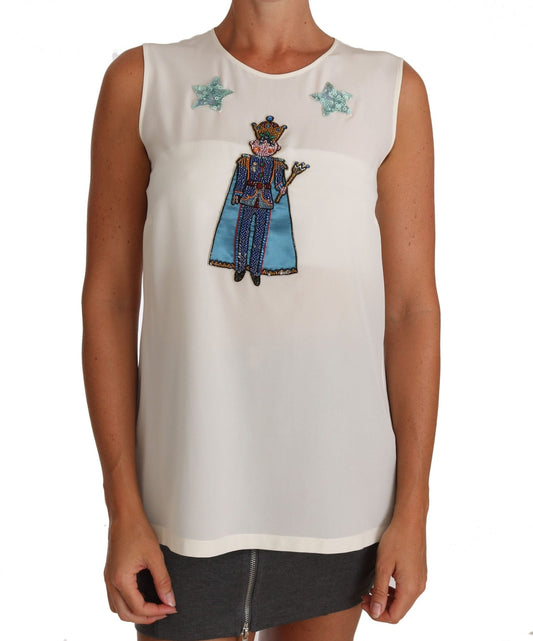 Dolce & Gabbana Enchanted Sequined Silk Sleeveless Top - Sandy Store ByNet