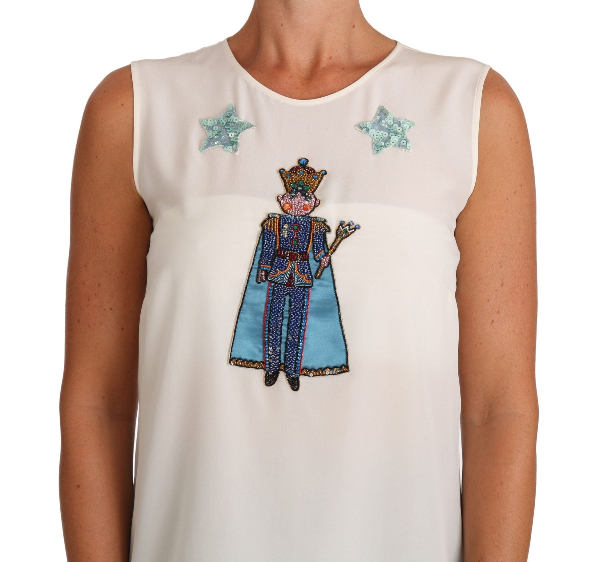 Dolce & Gabbana Enchanted Sequined Silk Sleeveless Top - Sandy Store ByNet