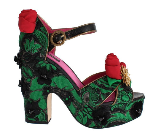 Dolce & Gabbana Enchanted Sicily Crystal Brocade Wedges - Sandy Store ByNet