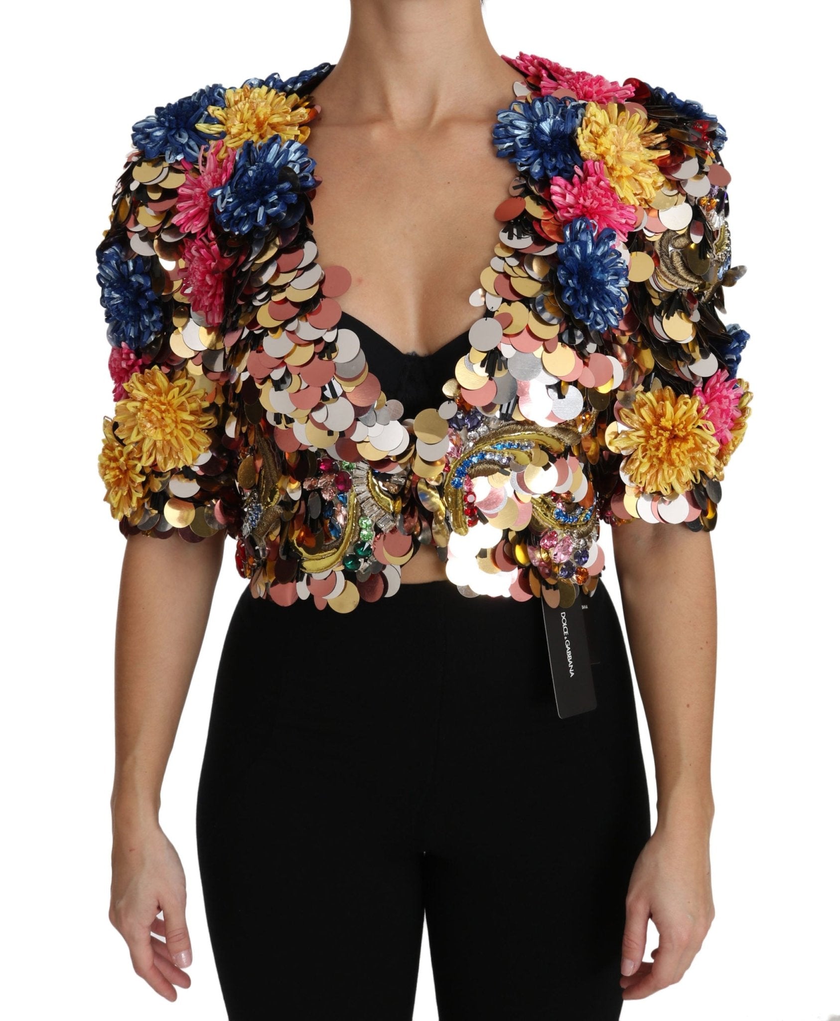 Dolce & Gabbana Enchanted Sicily Crystal - Embellished Short Jacket - Sandy Store ByNet