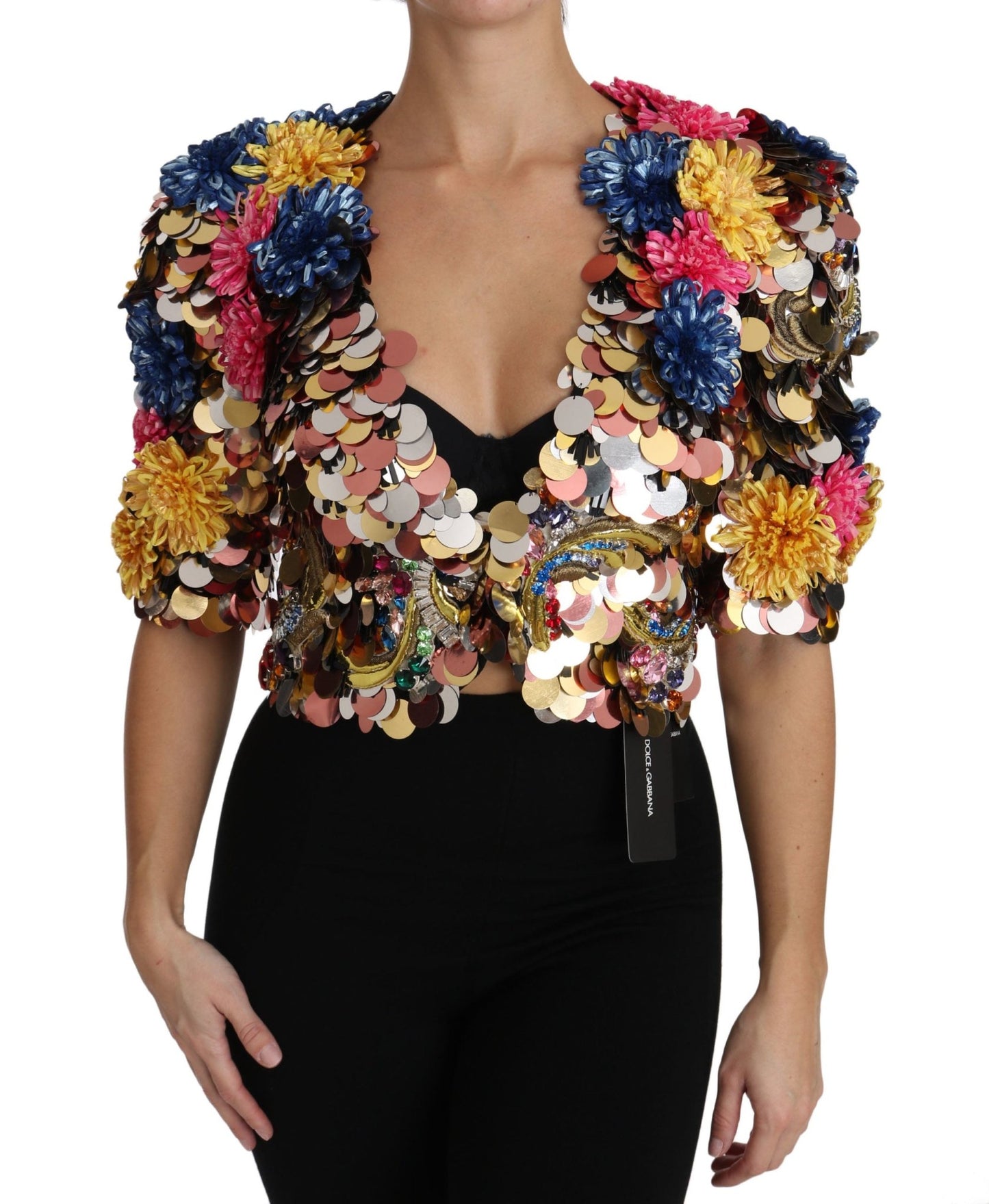 Dolce & Gabbana Enchanted Sicily Crystal - Embellished Short Jacket - Sandy Store ByNet