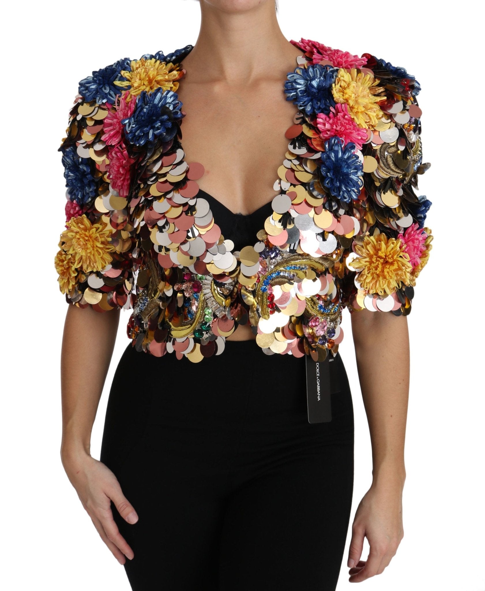 Dolce & Gabbana Enchanted Sicily Crystal - Embellished Short Jacket - Sandy Store ByNet