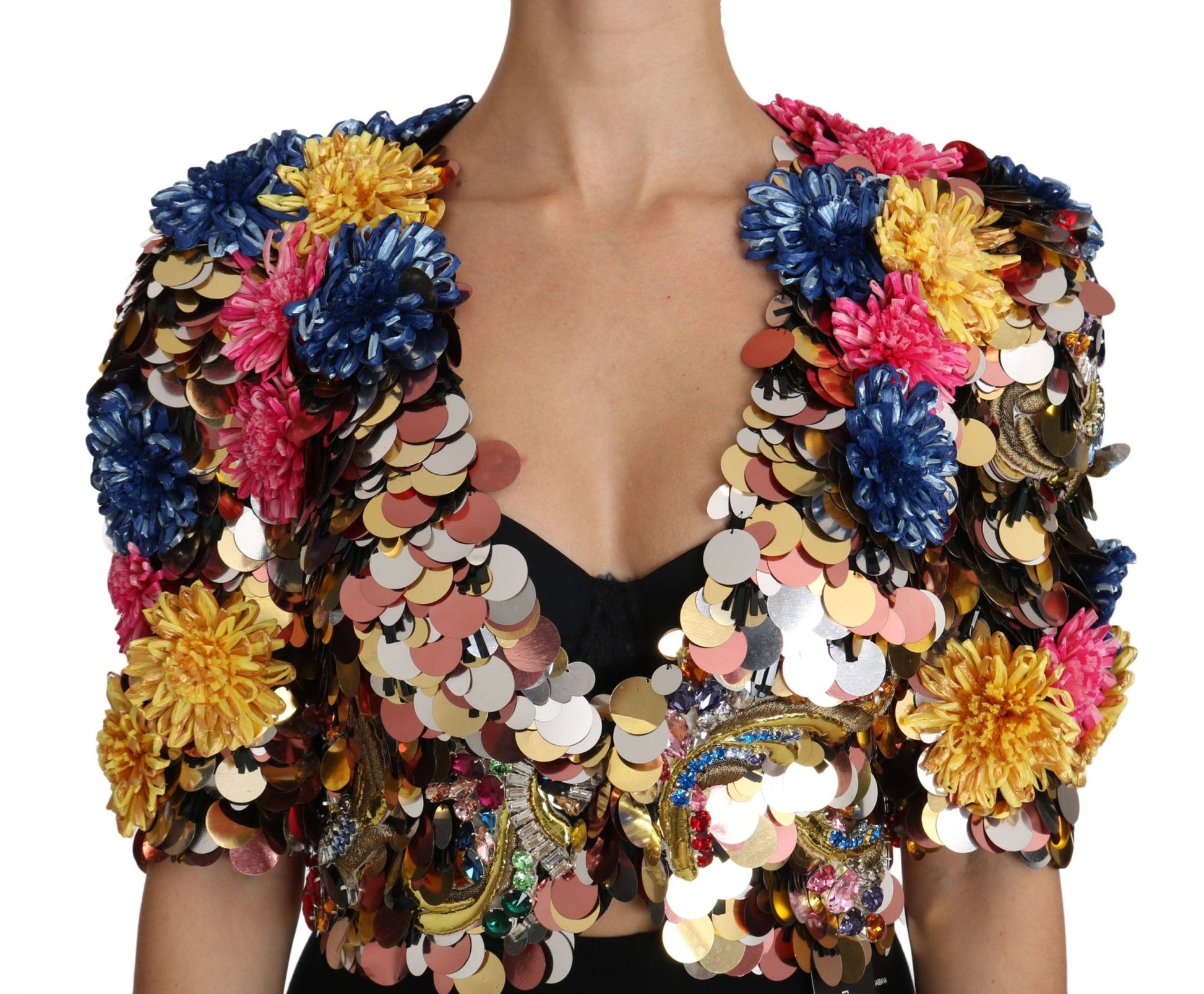 Dolce & Gabbana Enchanted Sicily Crystal - Embellished Short Jacket - Sandy Store ByNet
