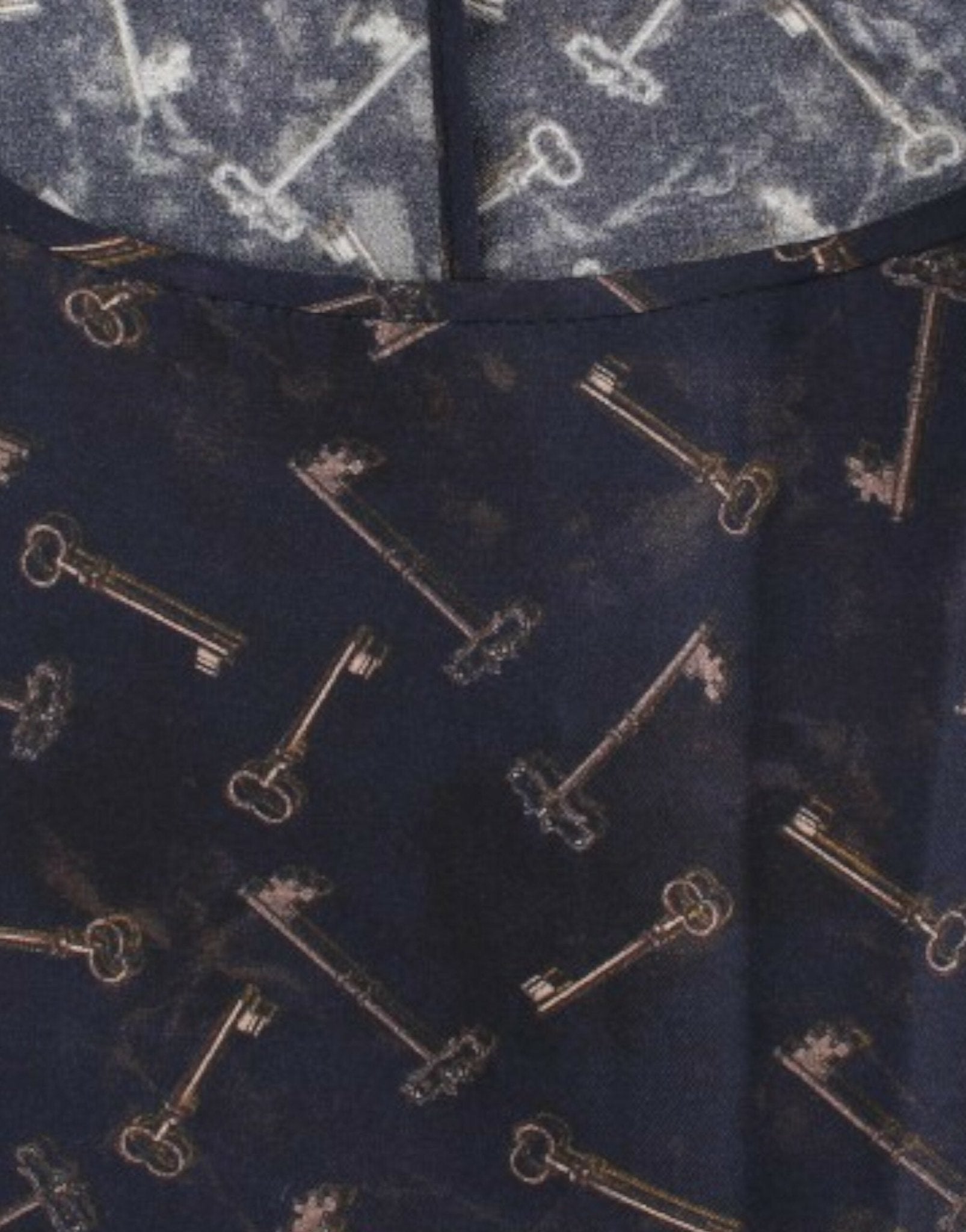Dolce & Gabbana Enchanted Sicily Silk Blouse with Gold Keys Print - Sandy Store ByNet