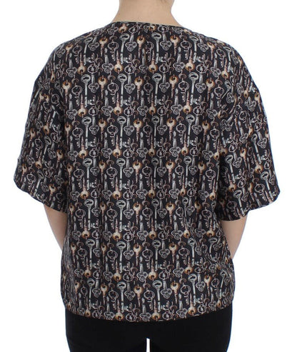 Dolce & Gabbana Enchanted Sicily Silk Blouse with Key Print - Sandy Store ByNet