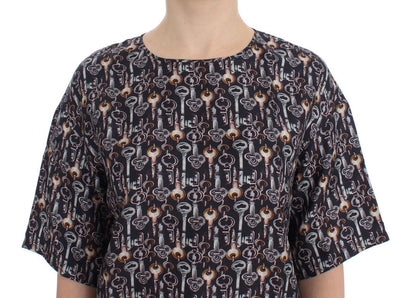 Dolce & Gabbana Enchanted Sicily Silk Blouse with Key Print - Sandy Store ByNet