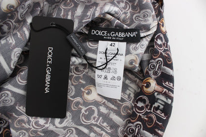 Dolce & Gabbana Enchanted Sicily Silk Blouse with Key Print - Sandy Store ByNet