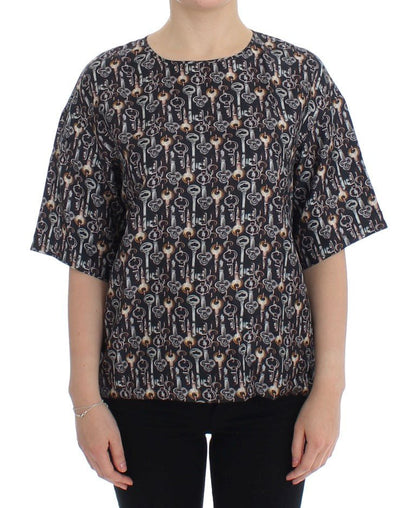 Dolce & Gabbana Enchanted Sicily Silk Blouse with Key Print - Sandy Store ByNet