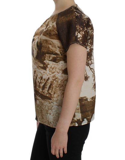 Dolce & Gabbana Enchanted Sicily Taormina Print Silk Blouse - Sandy Store ByNet