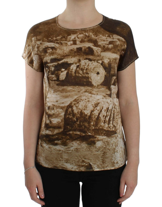 Dolce & Gabbana Enchanted Sicily Taormina Print Silk Blouse - Sandy Store ByNet
