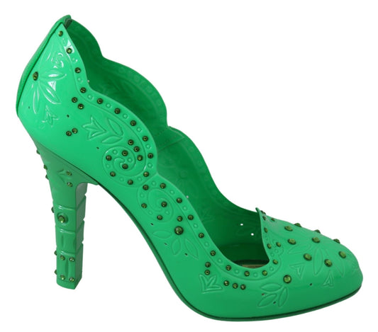 Dolce & Gabbana Enchanting Crystal Cinderella Pumps in Lush Green - Sandy Store ByNet