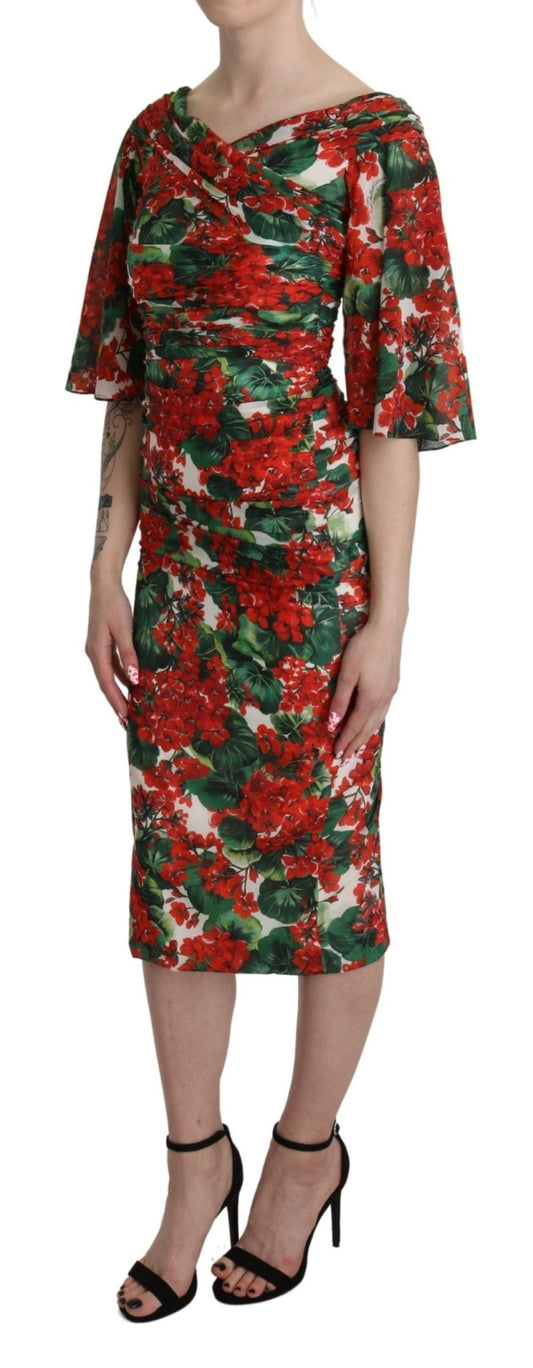 Dolce & Gabbana Enchanting Floral Midi Sheath Dress - Sandy Store ByNet