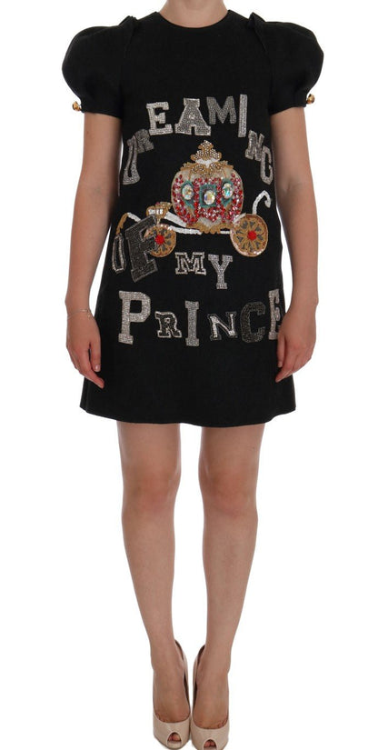 Dolce & Gabbana Enchanting Wool Crystal Encrusted Midi Dress - Sandy Store ByNet