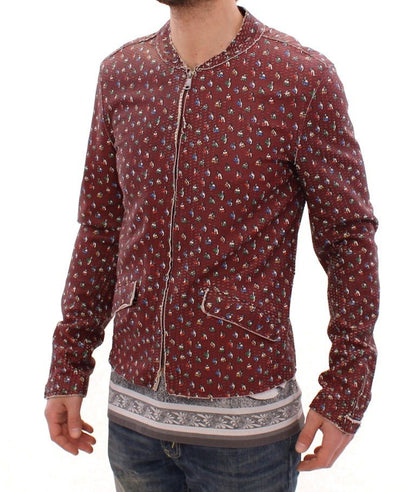Dolce & Gabbana Exclusive Boxer Print Bordeaux Leather Jacket - Sandy Store ByNet