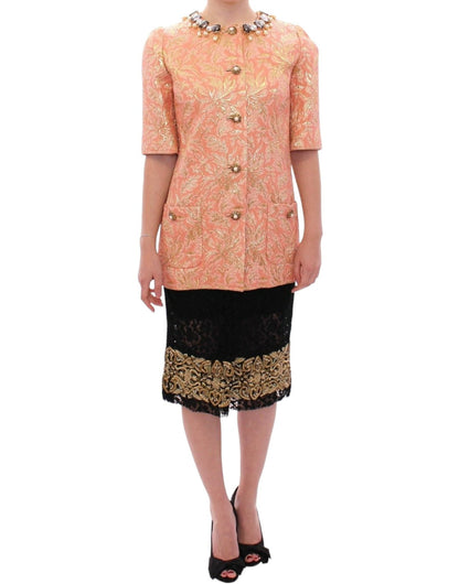 Dolce & Gabbana Exclusive Crystal Brocade Coat Jacket - Sandy Store ByNet