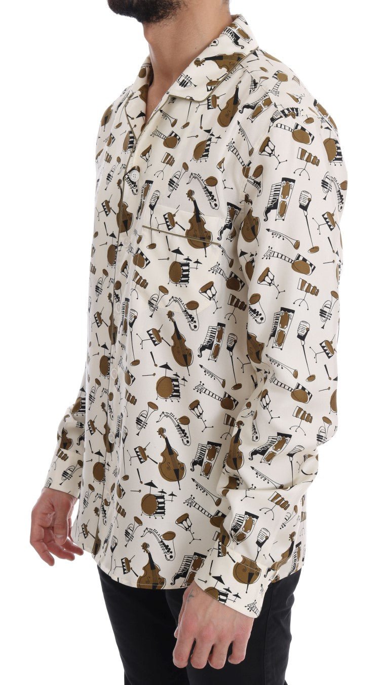 Dolce & Gabbana Exclusive Silk Casual Men's Shirt - JAZZ Motive - Sandy Store ByNet