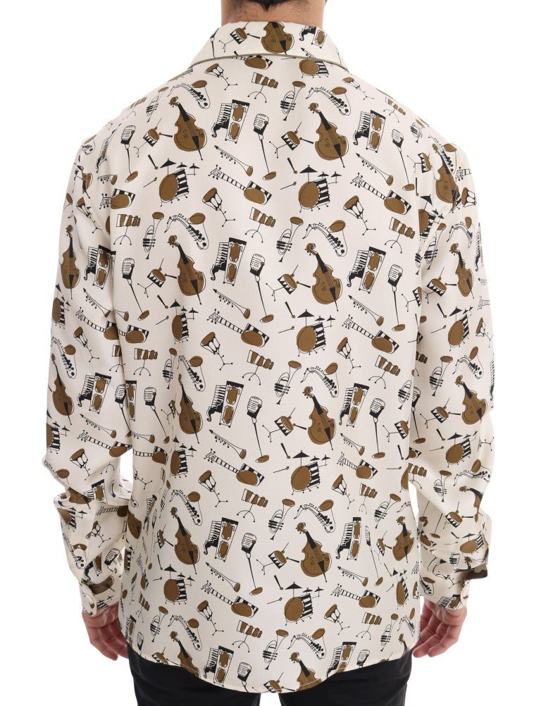 Dolce & Gabbana Exclusive Silk Casual Men's Shirt - JAZZ Motive - Sandy Store ByNet