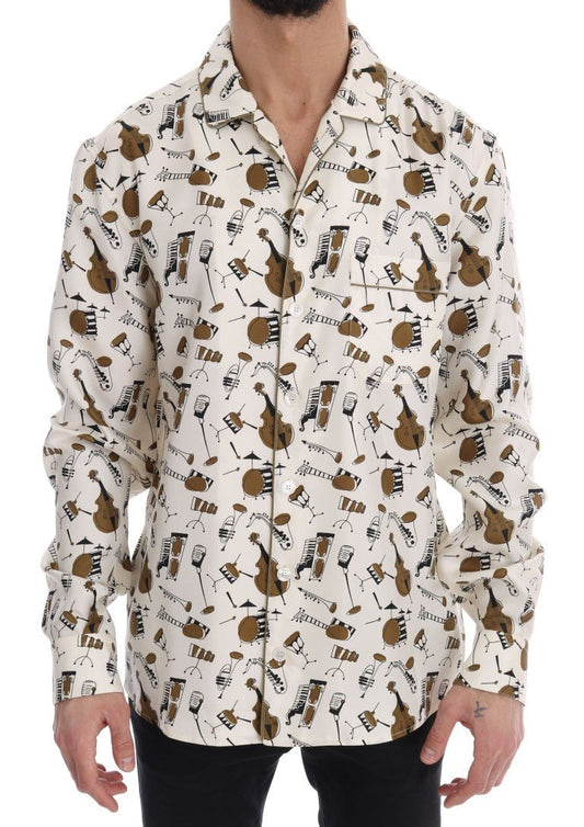 Dolce & Gabbana Exclusive Silk Casual Men's Shirt - JAZZ Motive - Sandy Store ByNet