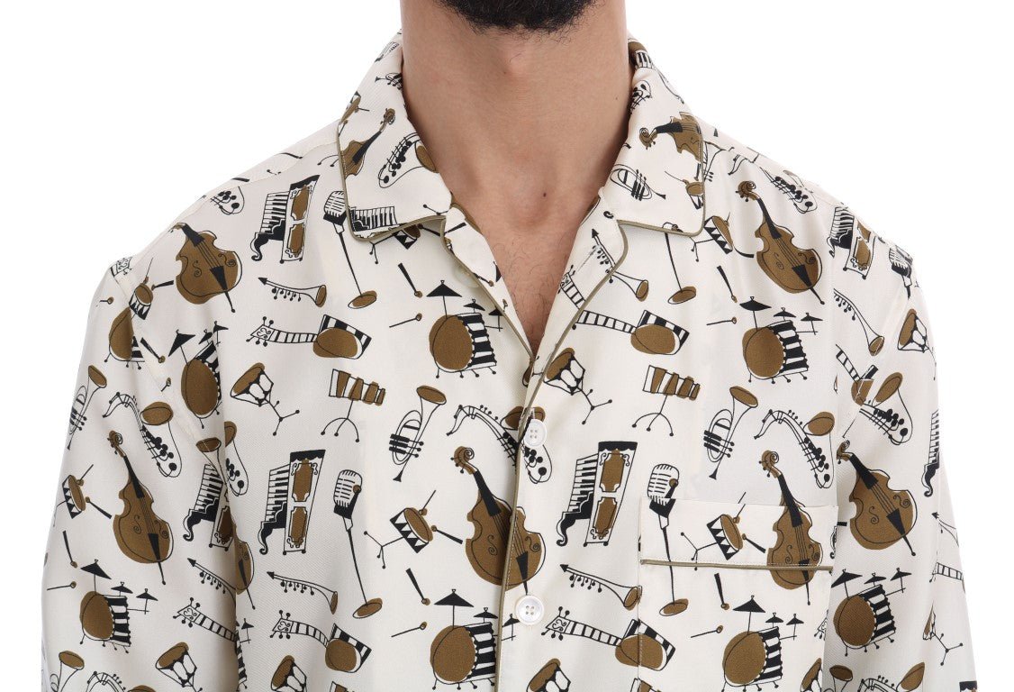 Dolce & Gabbana Exclusive Silk Casual Men's Shirt - JAZZ Motive - Sandy Store ByNet