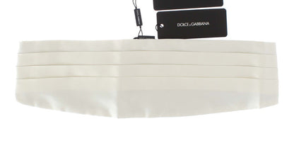 Dolce & Gabbana Exclusive White Silk Cummerbund - Sandy Store ByNet